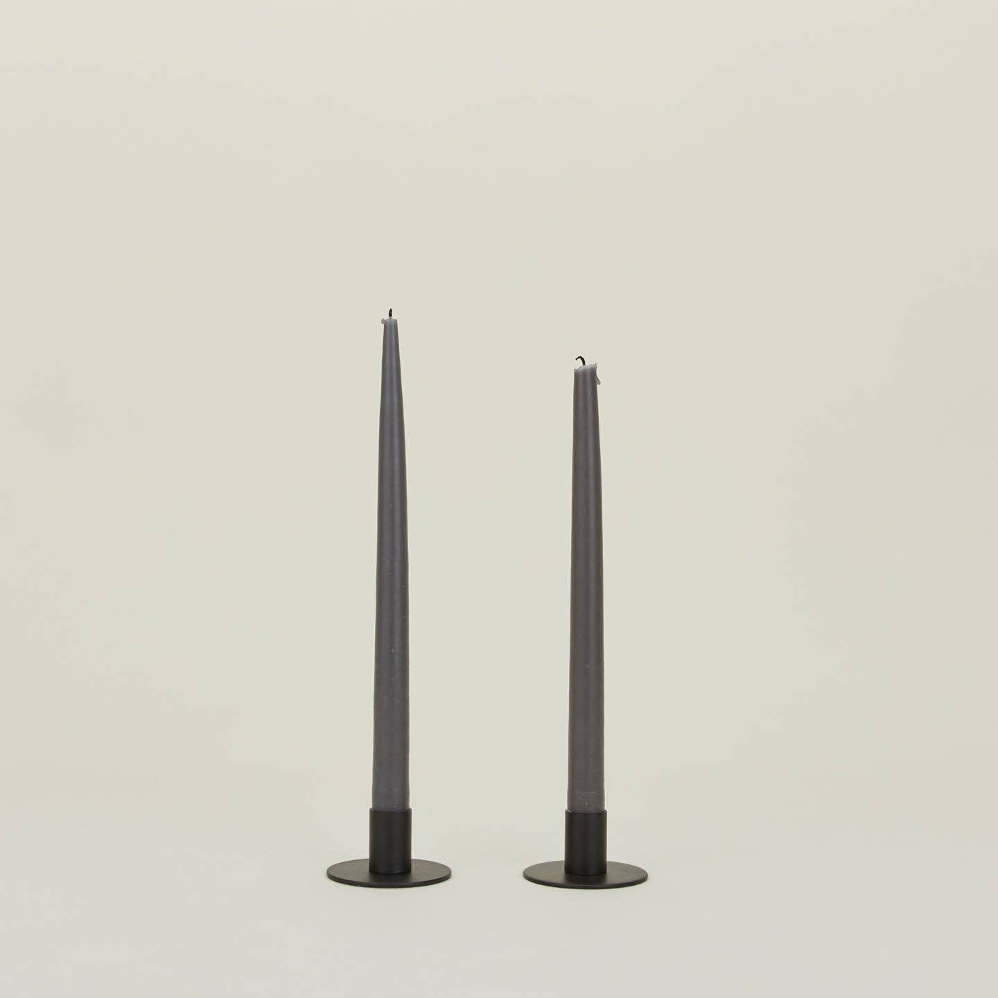 ESSENTIAL METAL CANDLE HOLDERS, SET OF 2 - BLACK