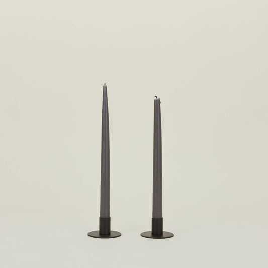 ESSENTIAL METAL CANDLE HOLDERS, SET OF 2 - BLACK