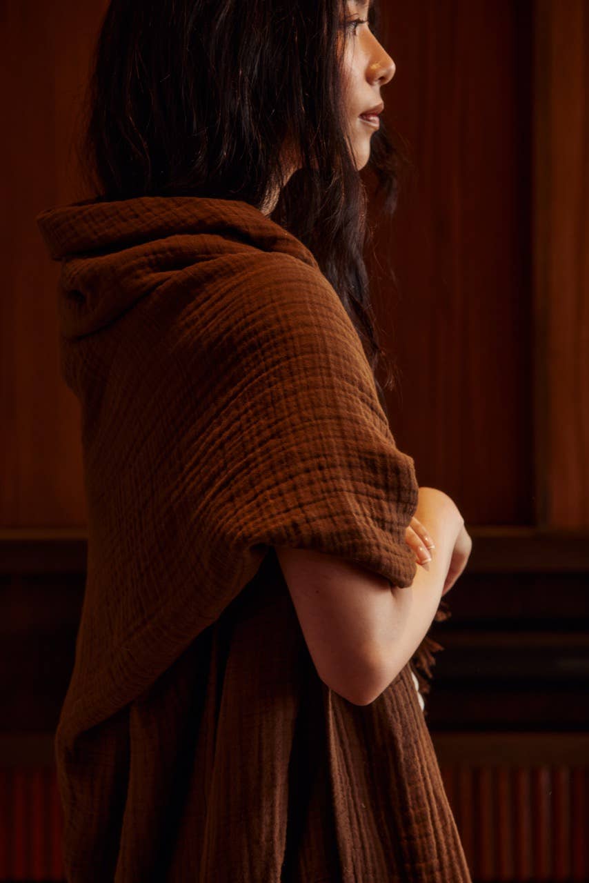 SAARDE Enes Throw | Chocolate