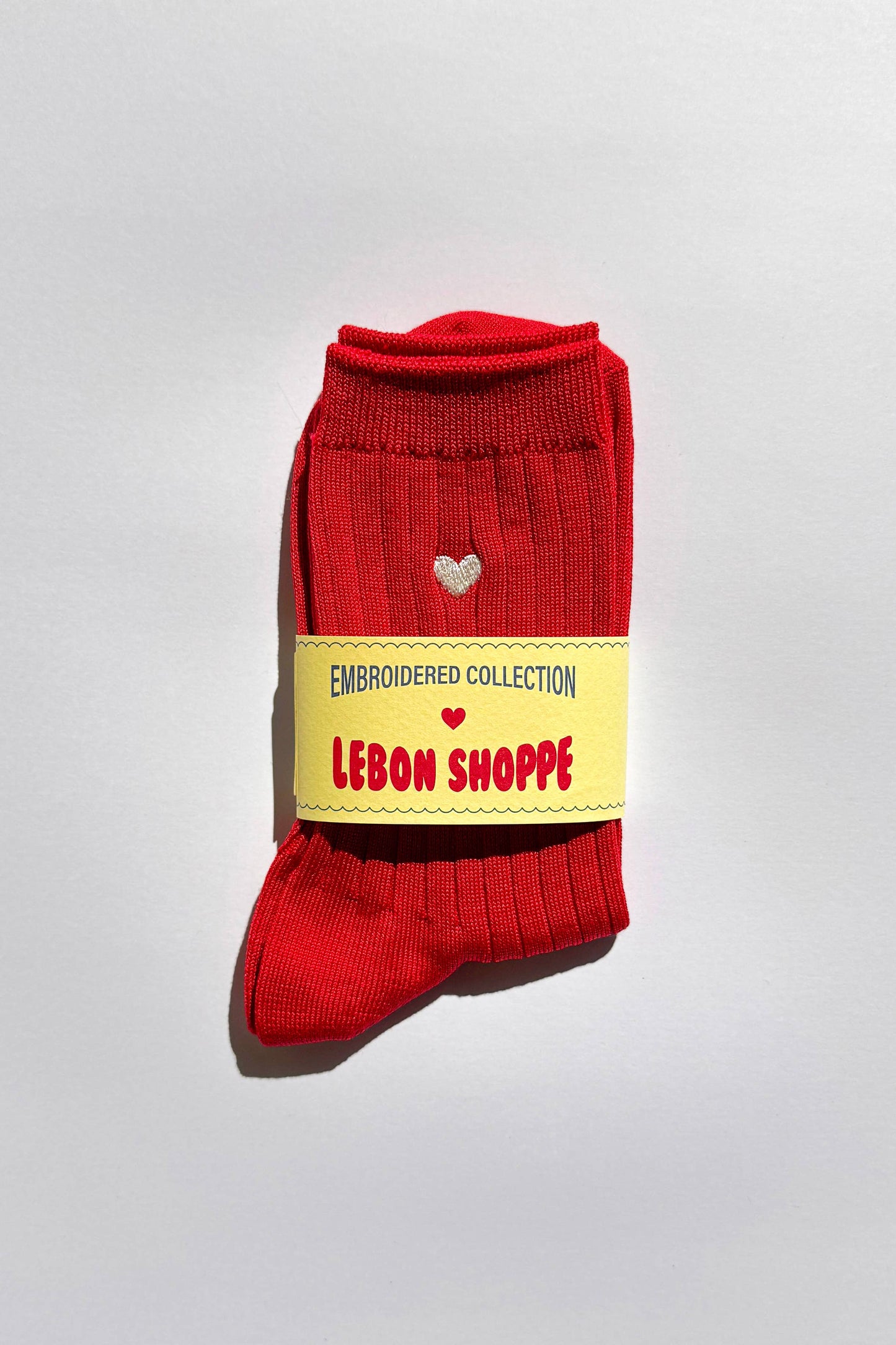 LeBon Shoppe Embroidered Heart Socks