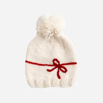 Kids Present Hat- Cream/Red