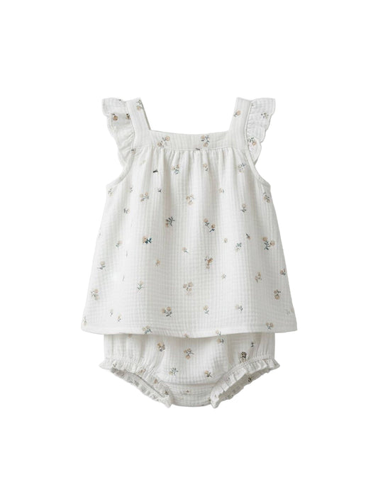 Colette Muslin Tank and Bloomer Set - Palmer Floral / Dune + Laguna