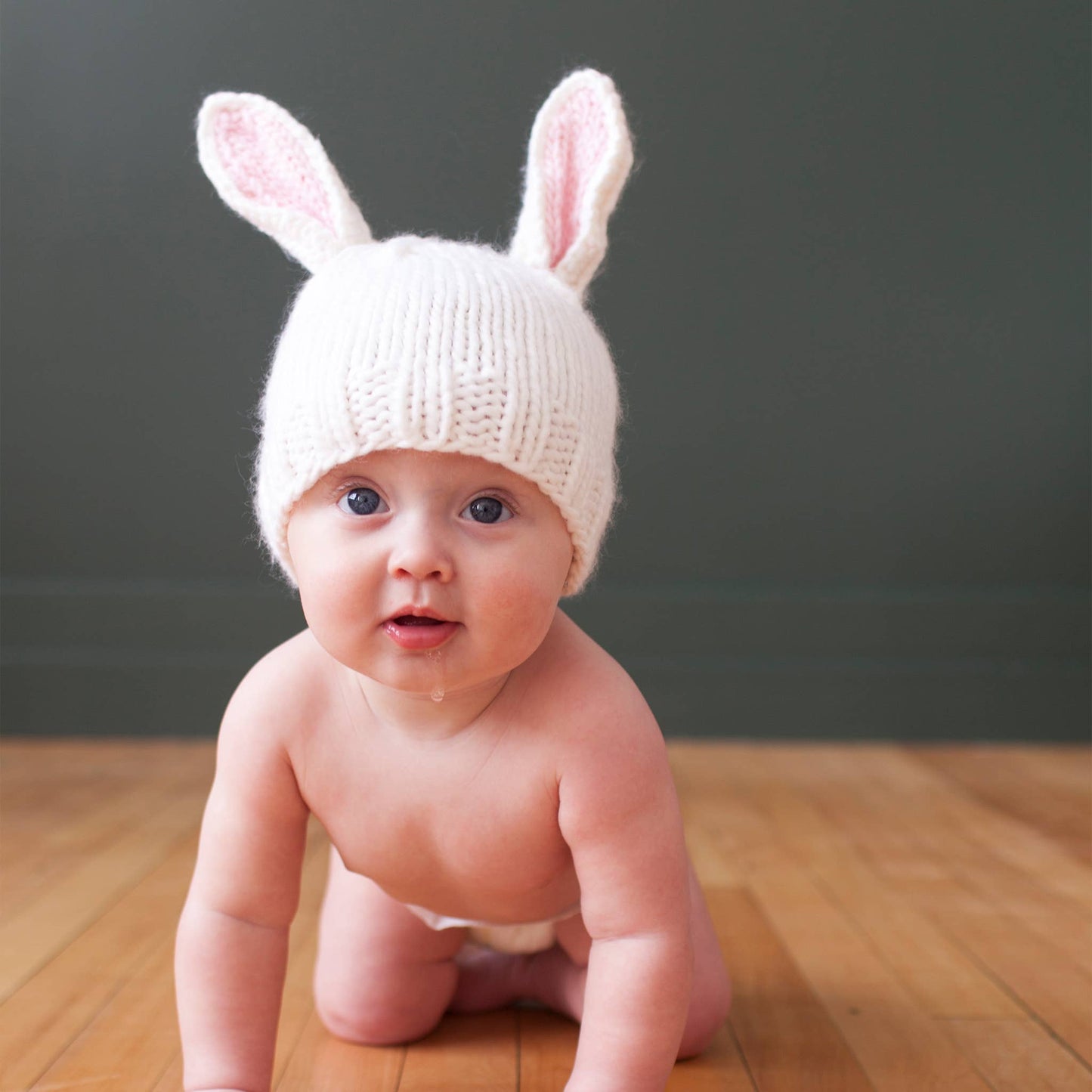 Bunny Hat, White Pink | Kids & Baby Beanie Spring Summer