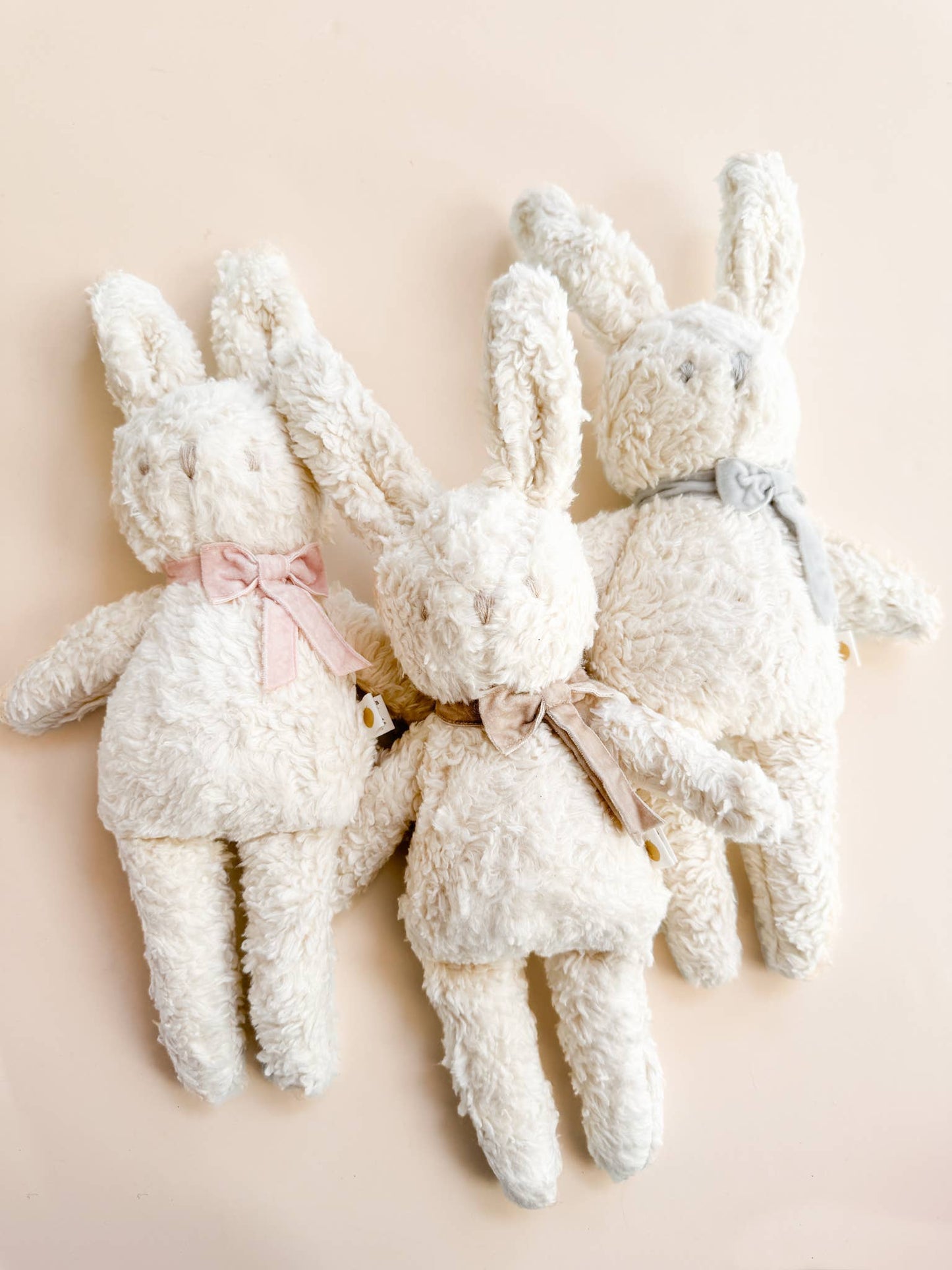 Plush Bunny Pink Velvet Bow Doll Baby Shower Newborn Gift