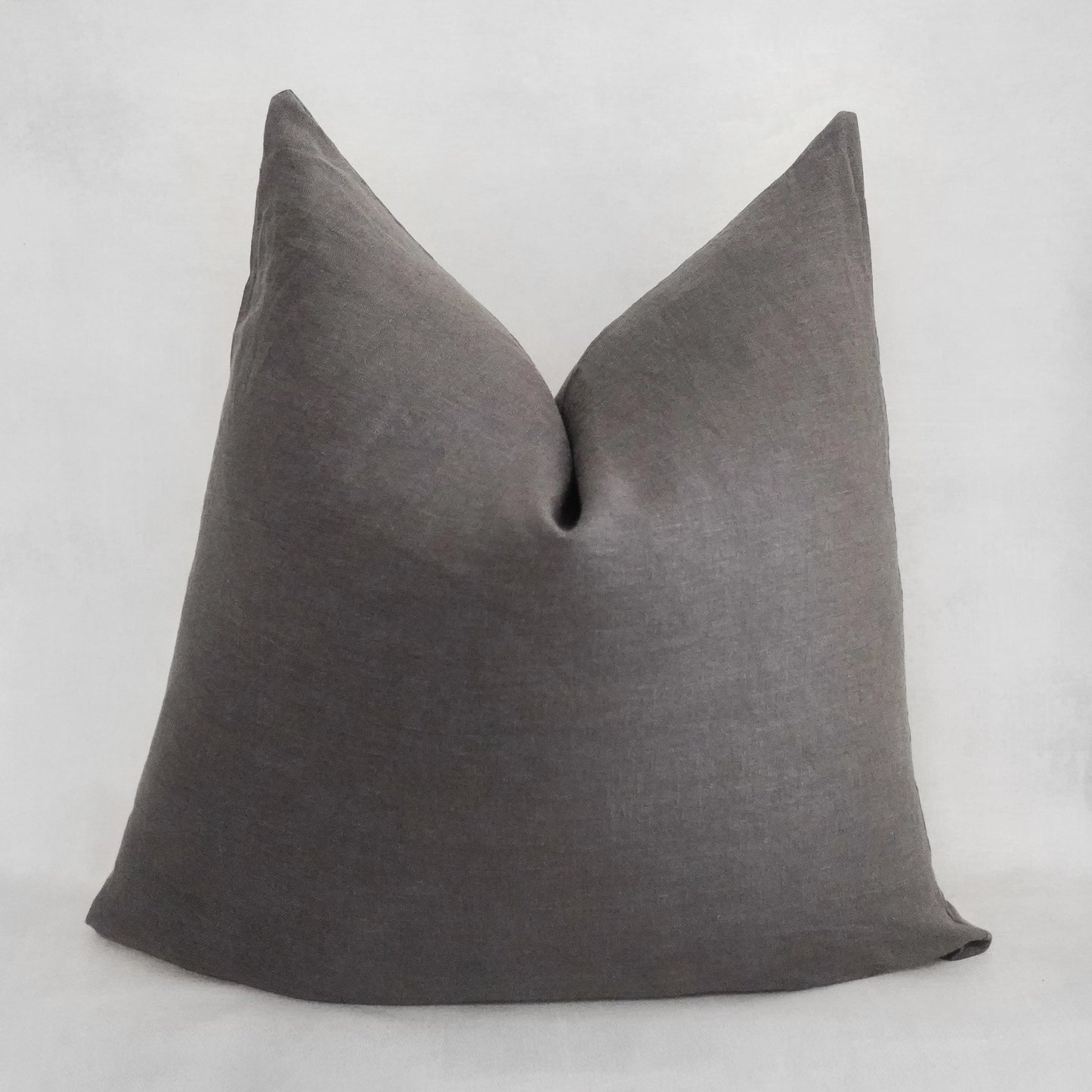 Linen Throw Pillow in Solid Grey