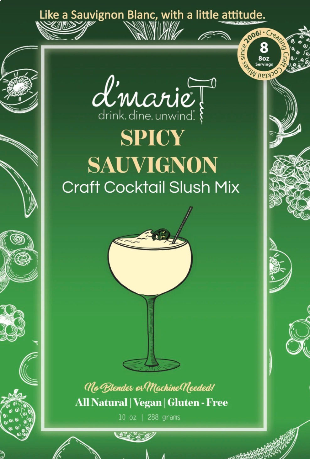 D’marie Spicy Sauvignon 10 oz Slush Cocktail Mix