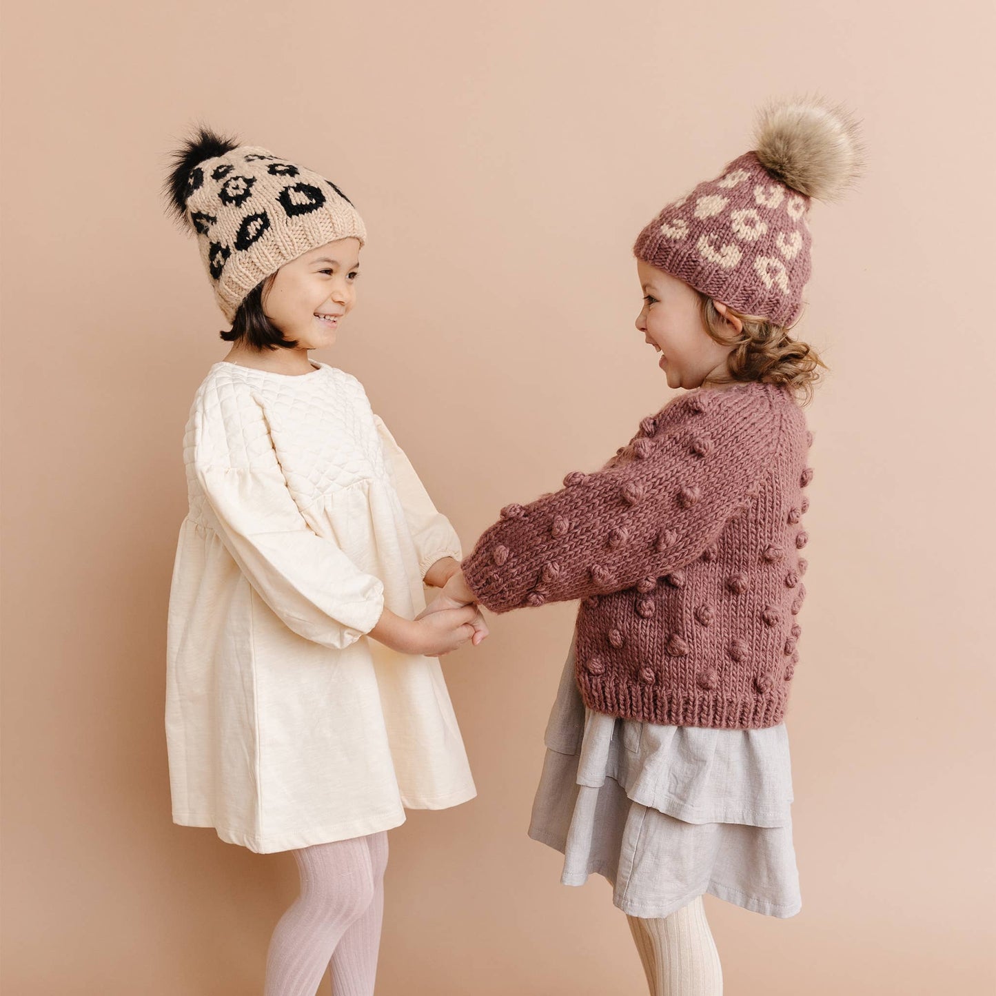 Cheetah Hat, Latte/Black | Hand Knit Kids & Baby