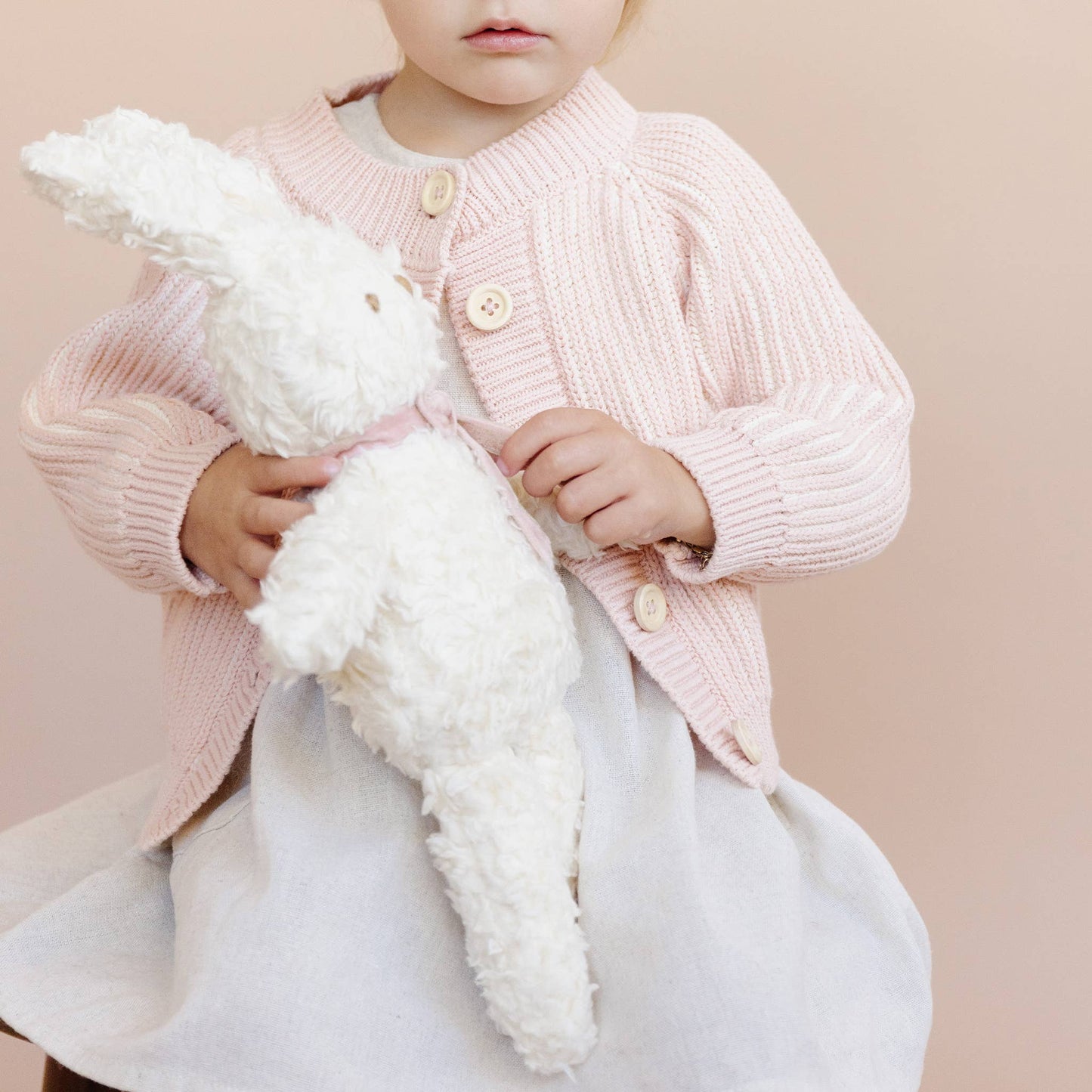 Plush Bunny Pink Velvet Bow Doll Baby Shower Newborn Gift
