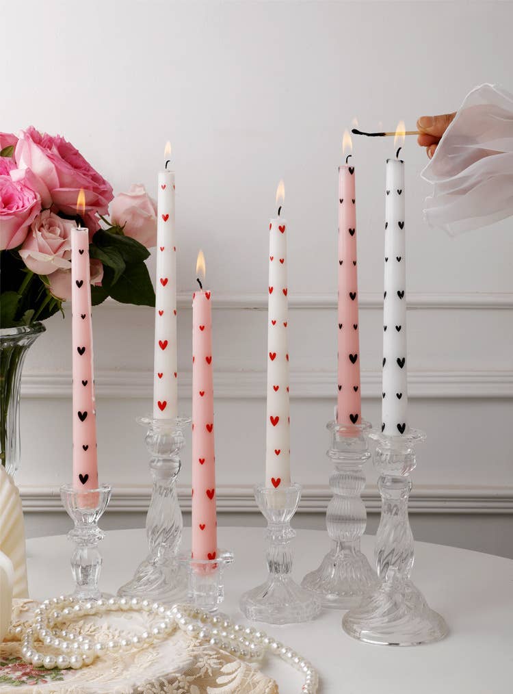 Valentine's Day Heart Pillar Candles