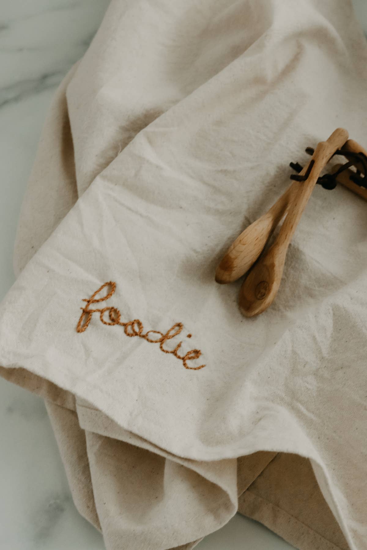 Hand embroidered Hand dyed Organic cotton Kitchen Towel 