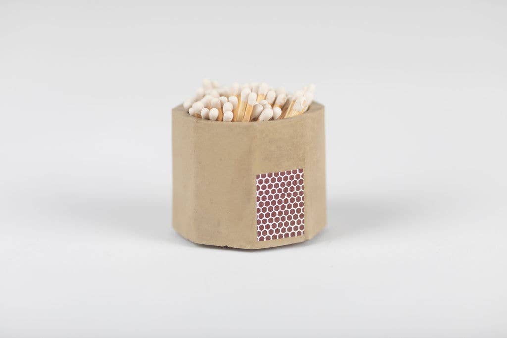 Concrete Match Holder – Modern Design with 2-Inch Safety Matches