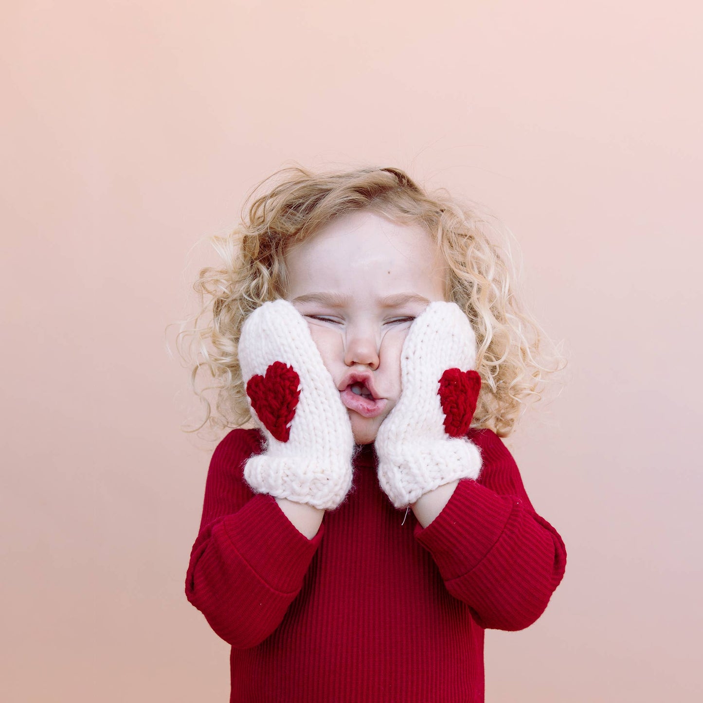 Heart Mittens Red Baby Kid Accessories Valentine's Love