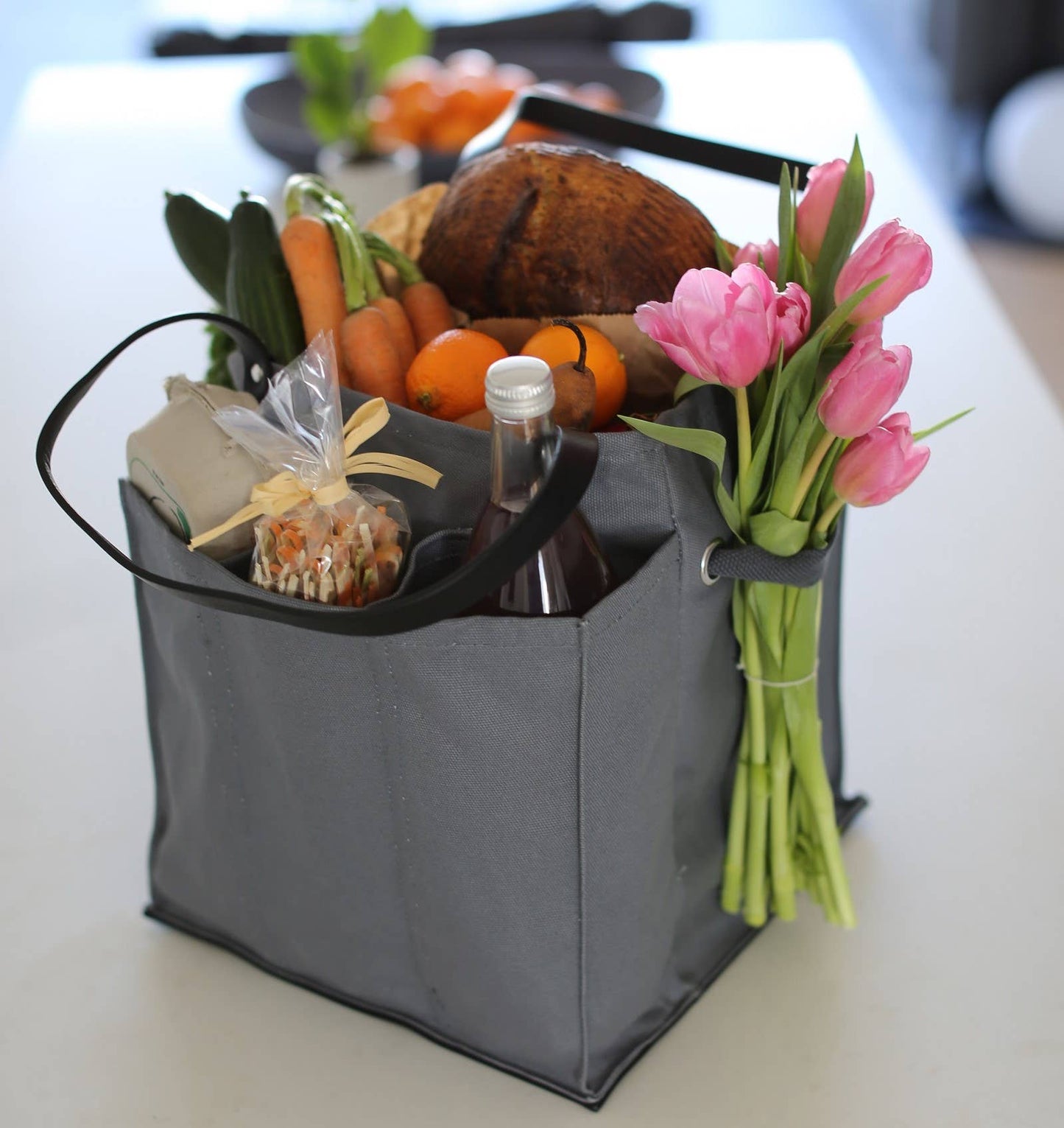Heavy Canvas Tote Bag | Reusable Multi-Pocket Market Tote