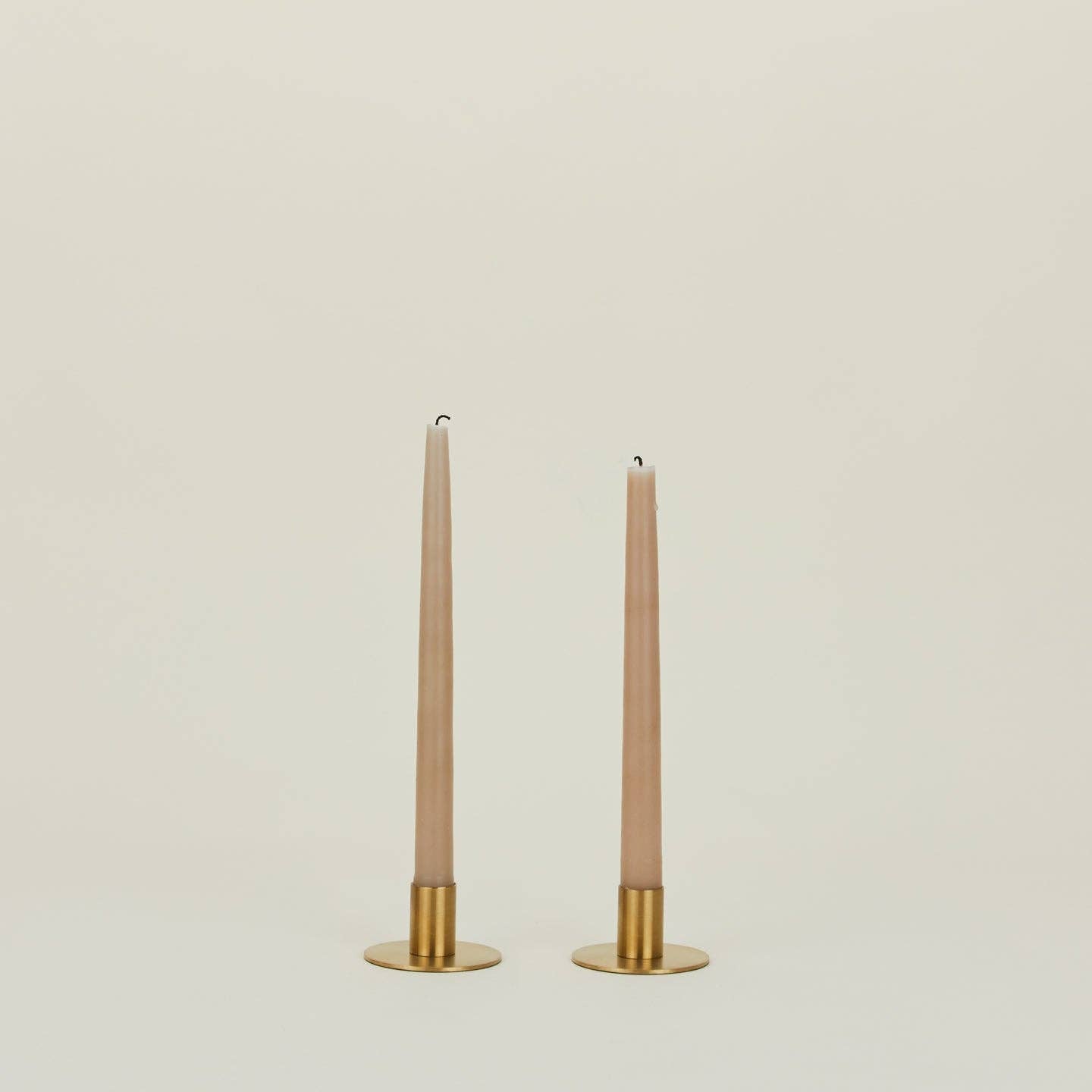 ESSENTIAL METAL CANDLE HOLDERS, SET OF 2 - BRASS