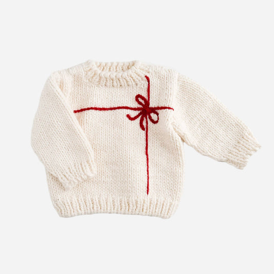 Present Sweater Kid Baby Holiday Christmas Bow Gift Matching