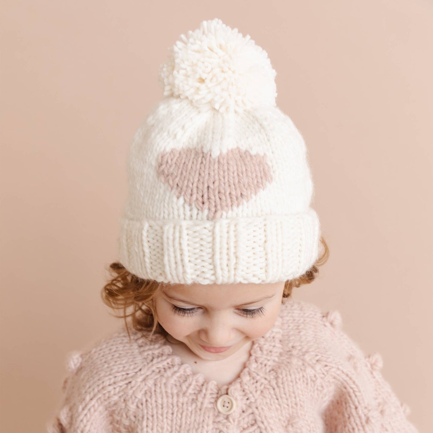 Heart Beanie Blush Kids Baby Hat Valentines Winter Love Gift