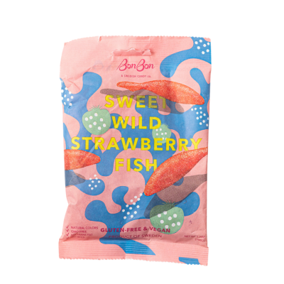 Bon Bon Sweet Wild Strawberry Fish - Swedish Candy 5.2oz (150g)