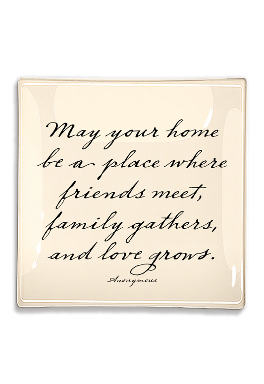 May Your Home Be A Place Where Love Decoupage Glass Tray