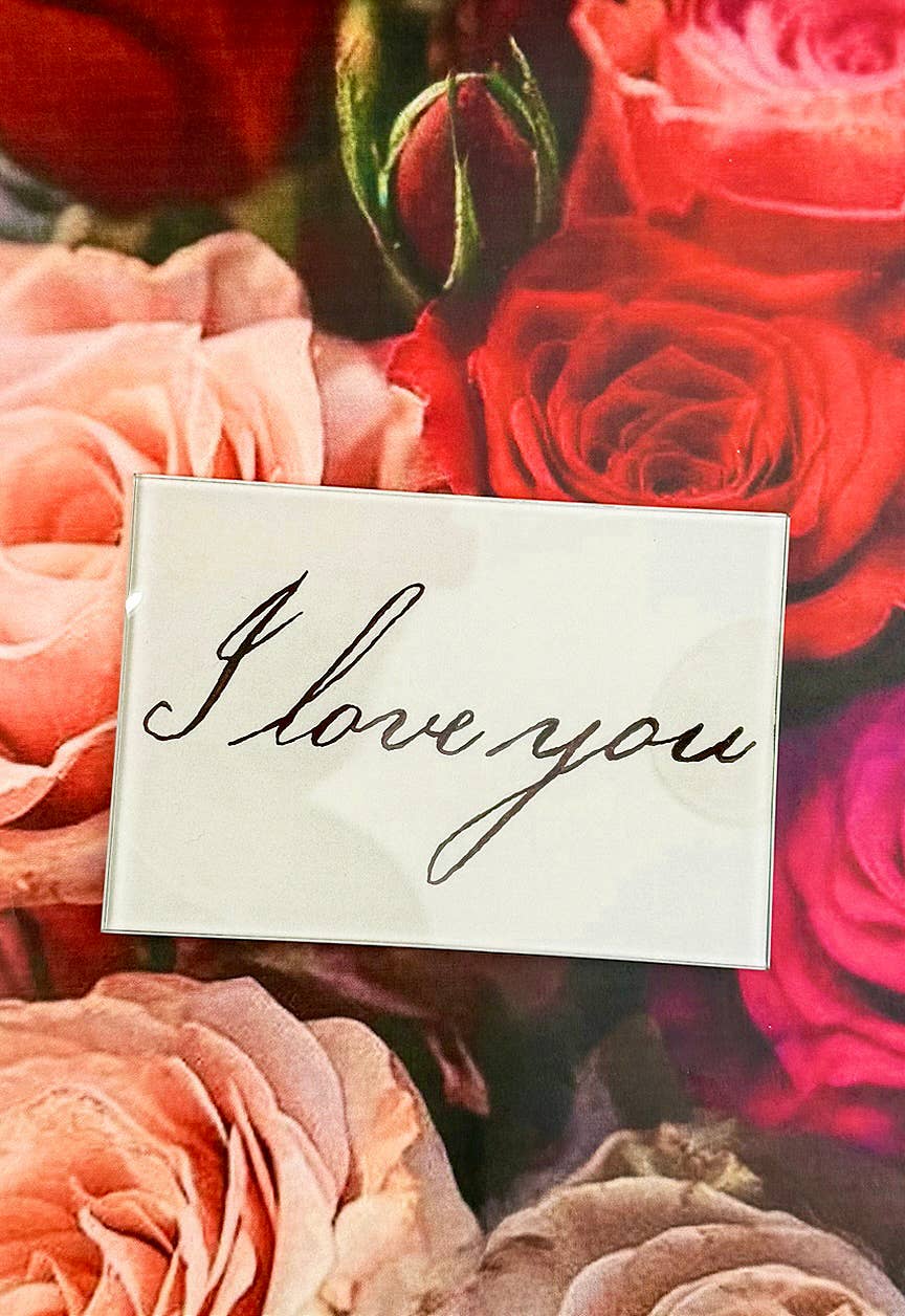 Ben’s Garden I love You Script Decoupage Glass Tray