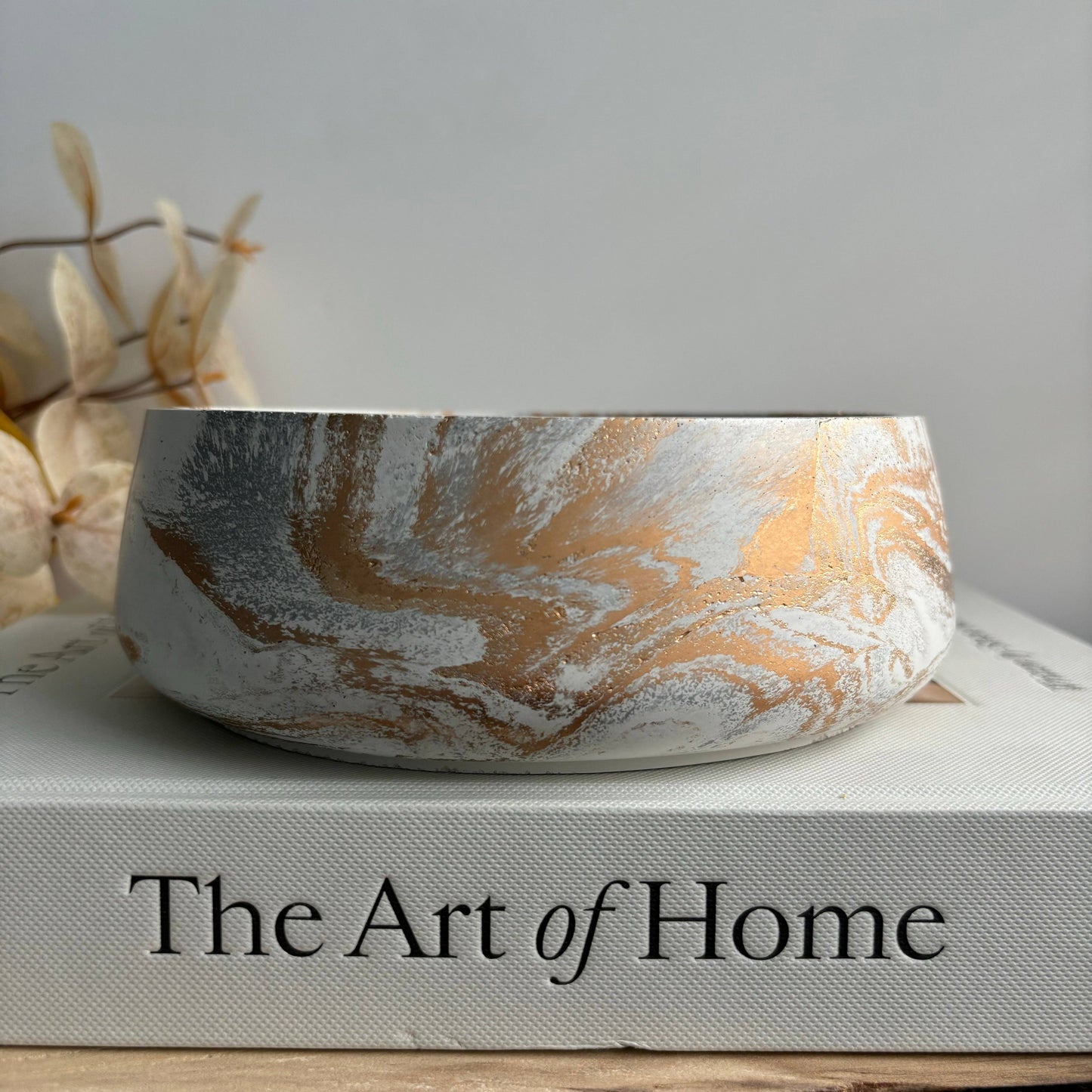 Daza - Decorative Concrete Bowl | Centerpiece Bowl: Green Fusion Marble / Without hole