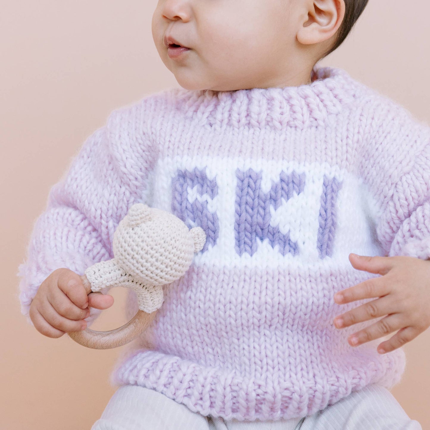 Ski Sweater Baby Pink Kids Christmas Holiday Cardigan