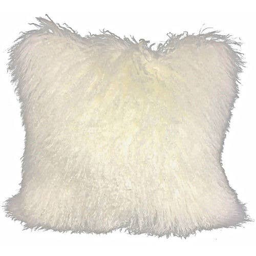 Natural White Tibetan Lamb Pillow