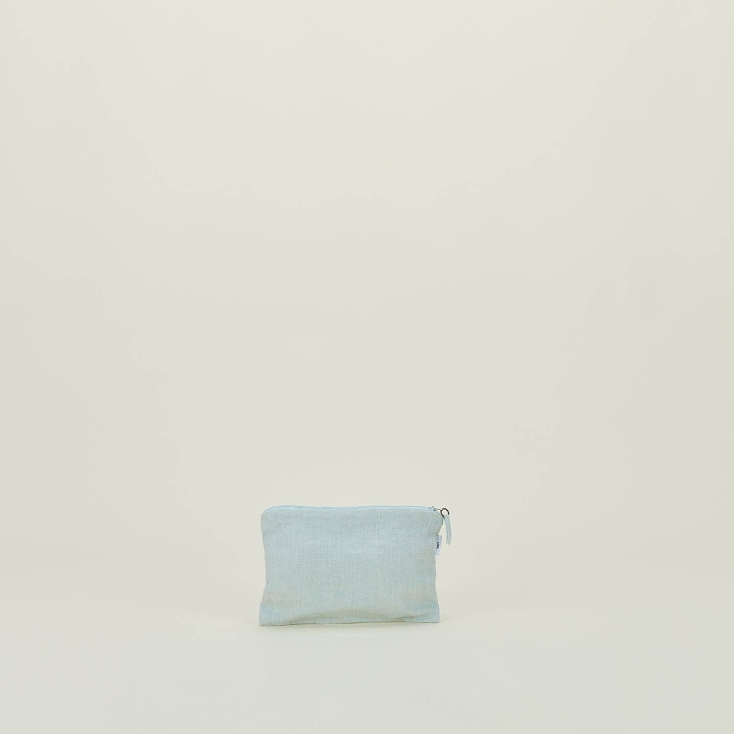 SIMPLE LINEN ZIPPER POUCHES - SKY