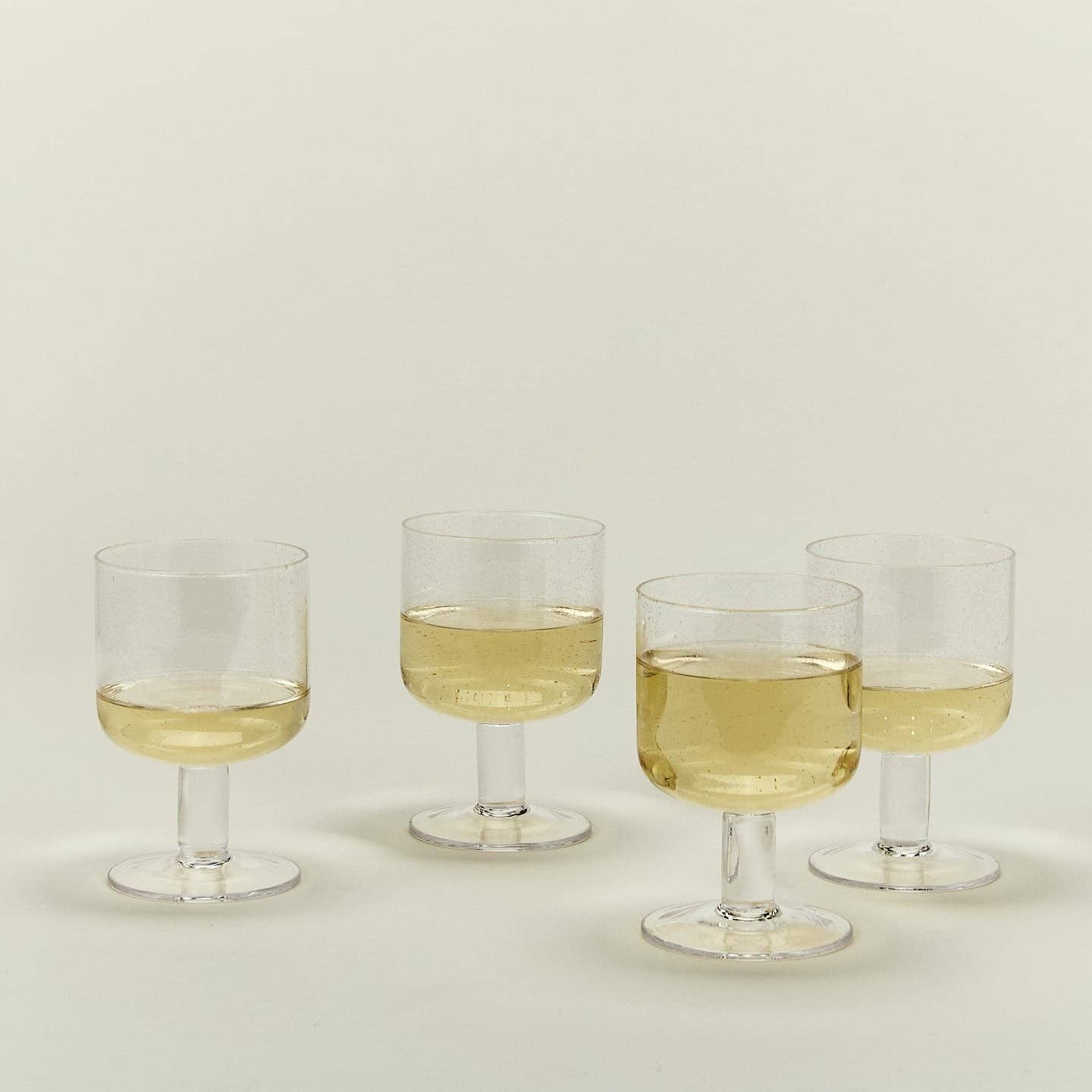 SIMPLE SEEDED GLASSWARE - STEMMED - SET OF 4, CLEAR