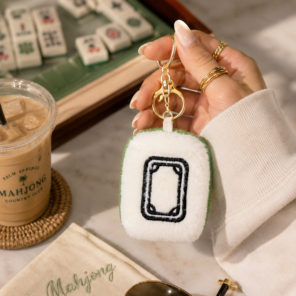 Mahjong Plush Keychain, Mahjong Bag Charm