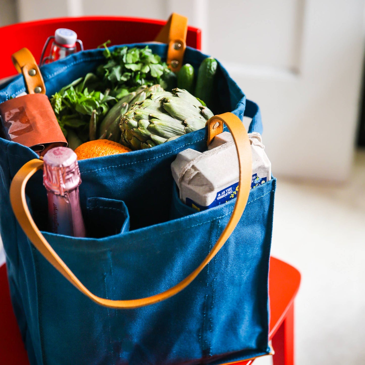 Heavy Canvas Tote Bag | Reusable Multi-Pocket Market Tote