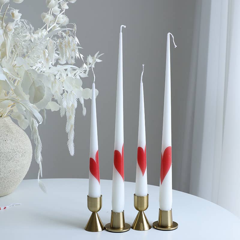 2pcs Long Stick Valentine’s Day Heart Cone Scented Candle