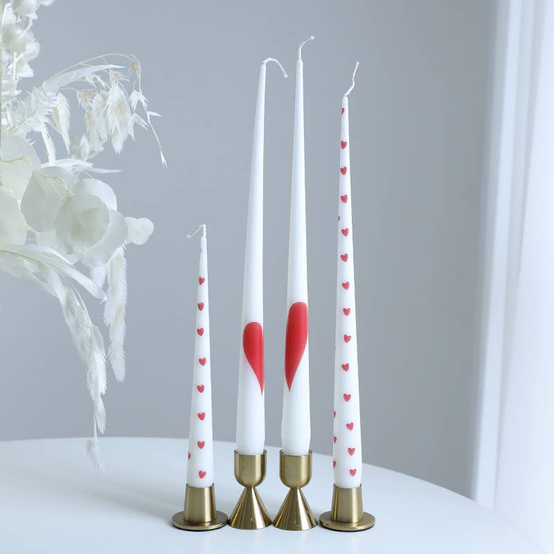 2pcs Long Stick Valentine’s Day Heart Cone Scented Candle