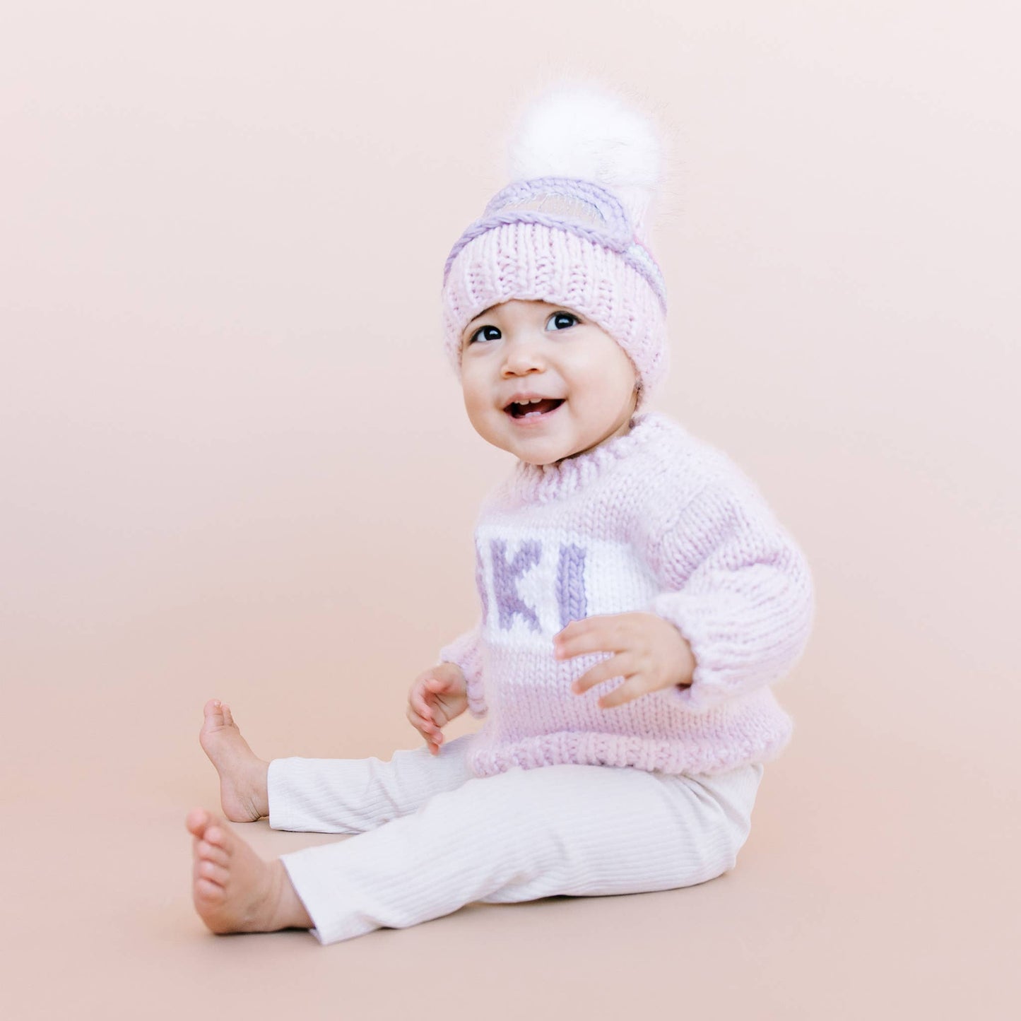 Ski Sweater Baby Pink Kids Christmas Holiday Cardigan