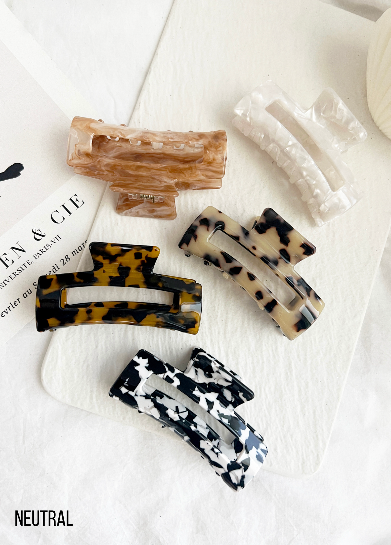 Assorted Acetate Regular Size Hair Clip (ALLIE-ASSORTED2)