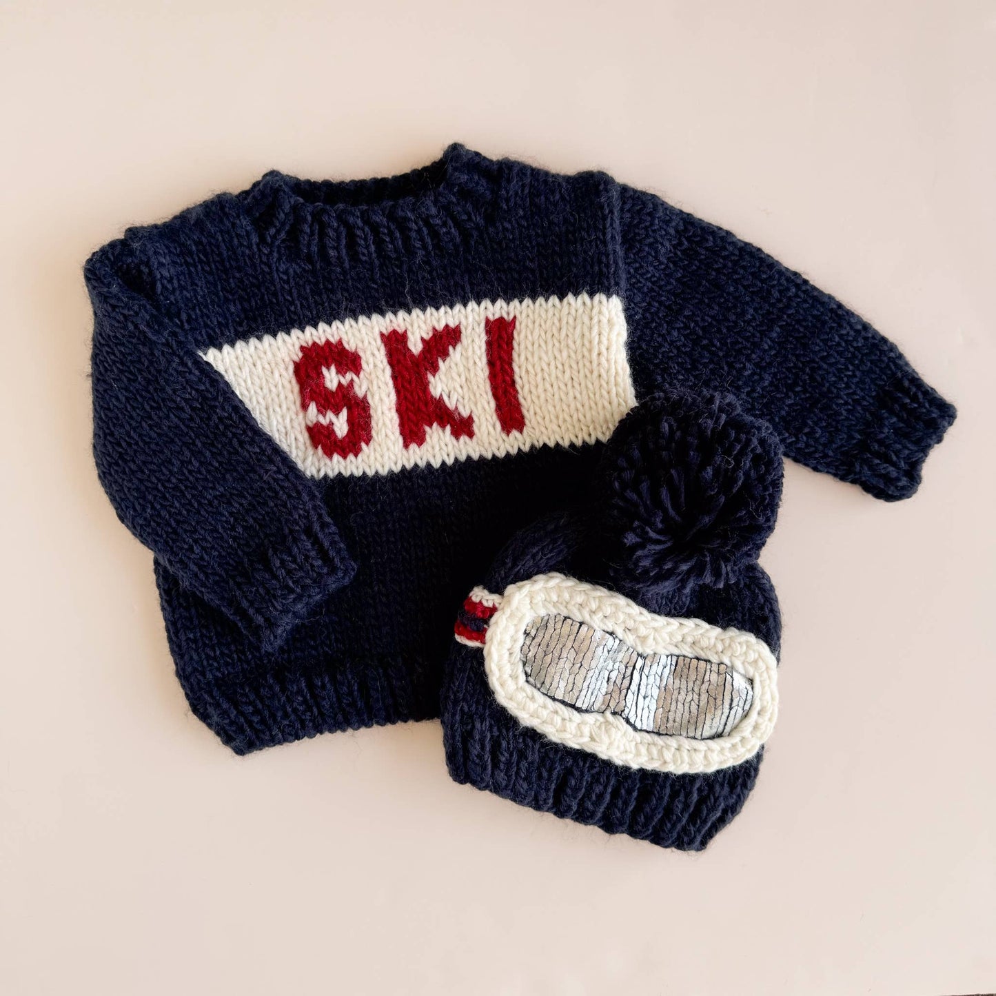 Ski Sweater, Navy Baby Kids Christmas Holiday Winter Gift: Navy / XS; 6-12M