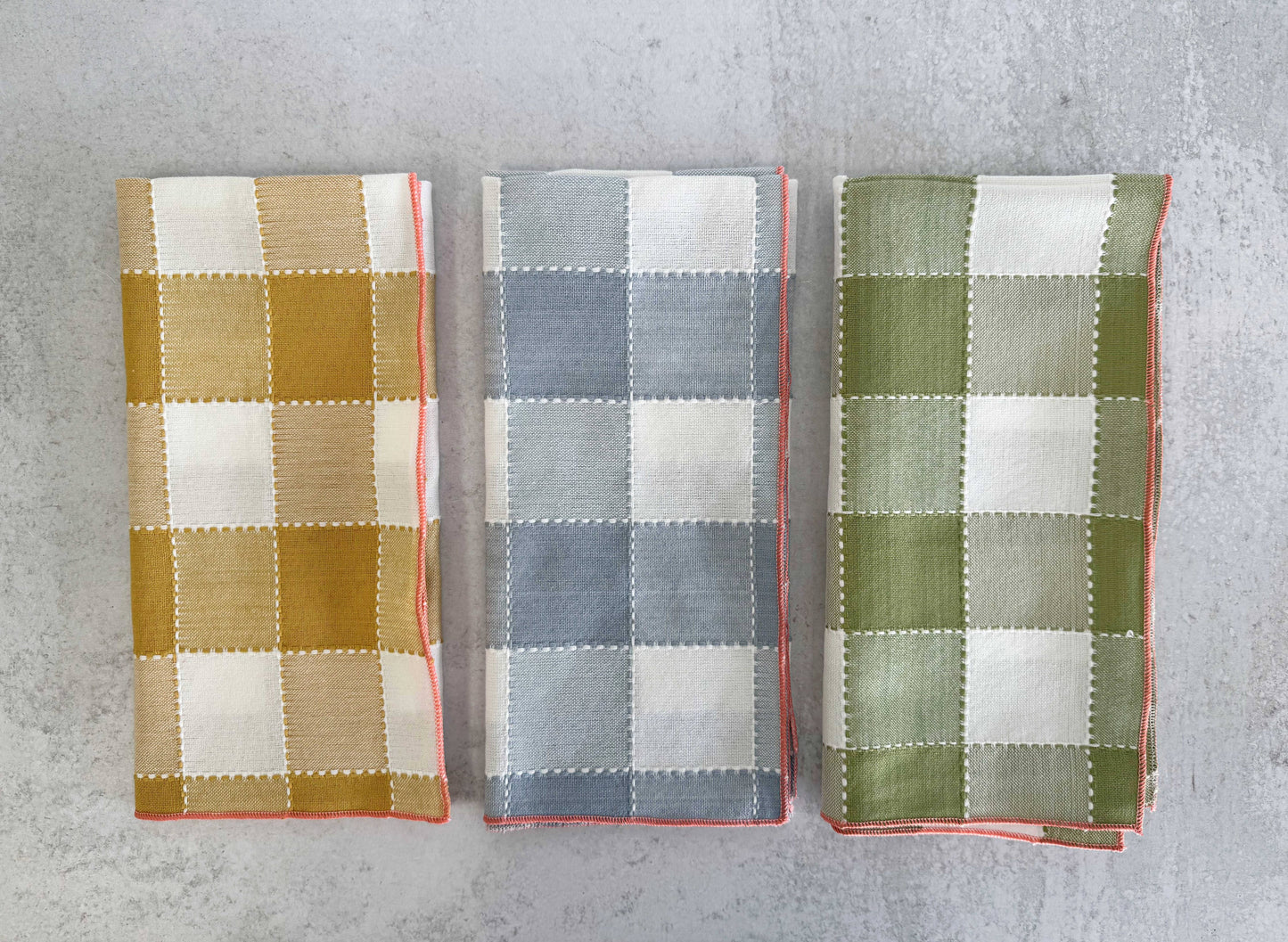 Farmhouse Check Cloth Napkins, set of four