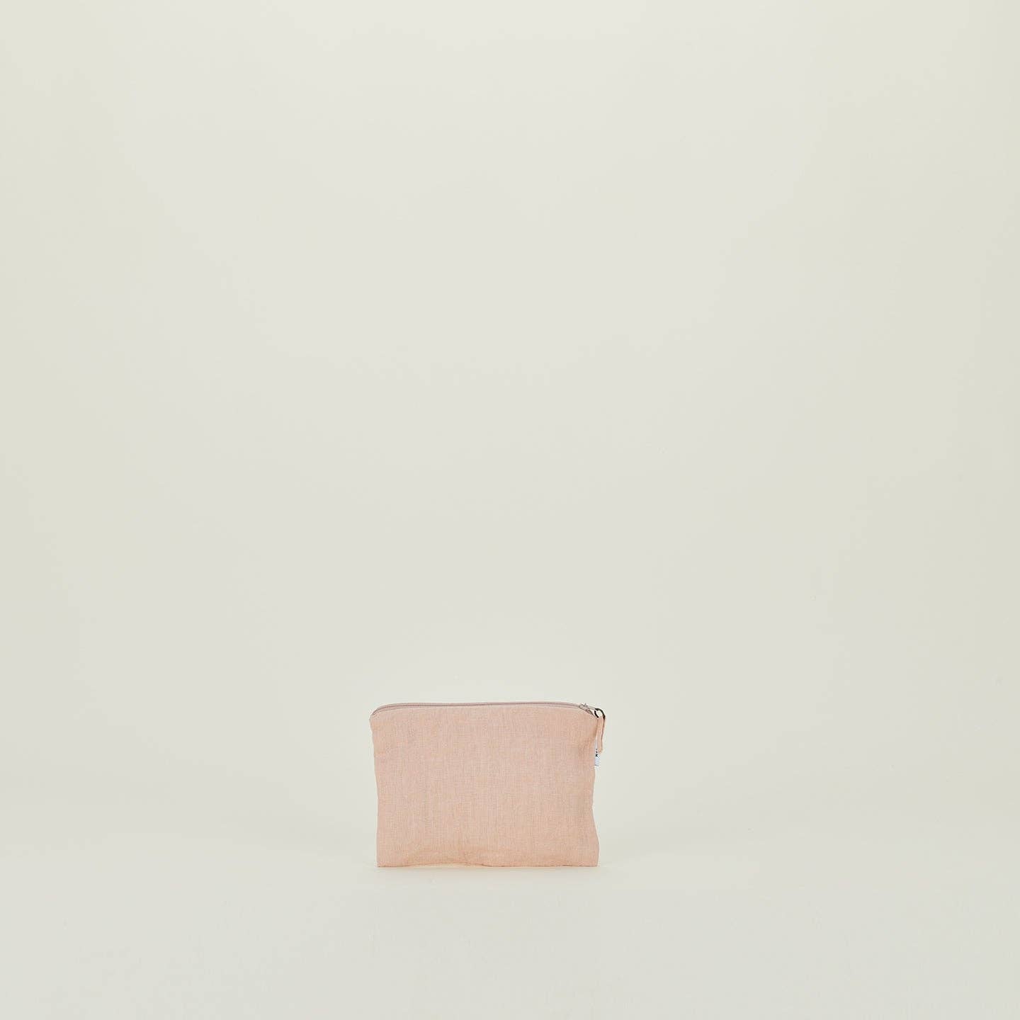 SIMPLE LINEN ZIPPER POUCHES - BLUSH