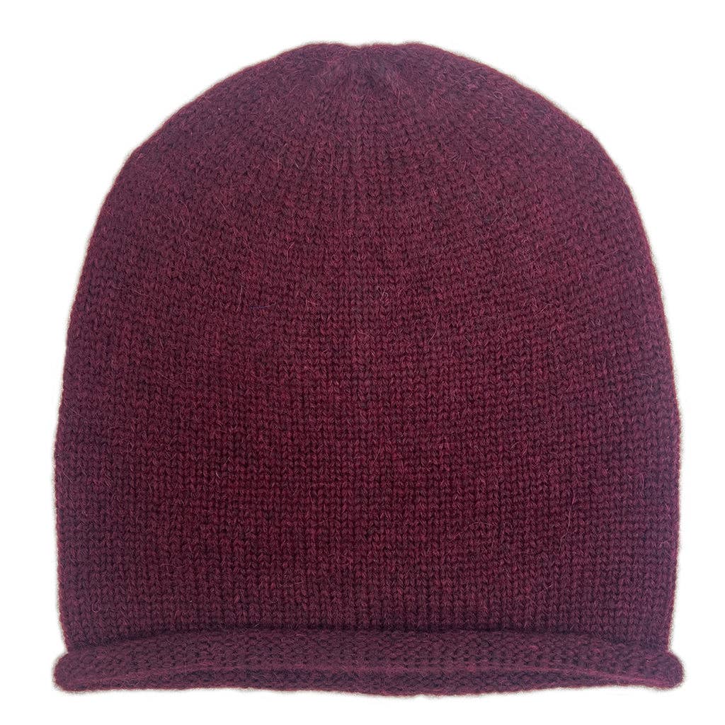 Wine Essential Knit Alpaca Beanie