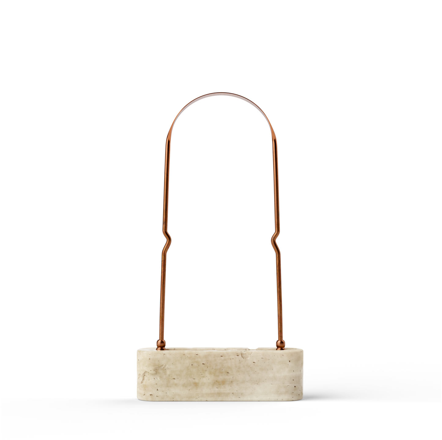 Handcrafted Italian Travertine Stone Tongue Scraper Holder