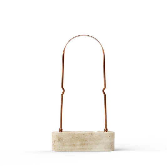 Handcrafted Italian Travertine Stone Tongue Scraper Holder
