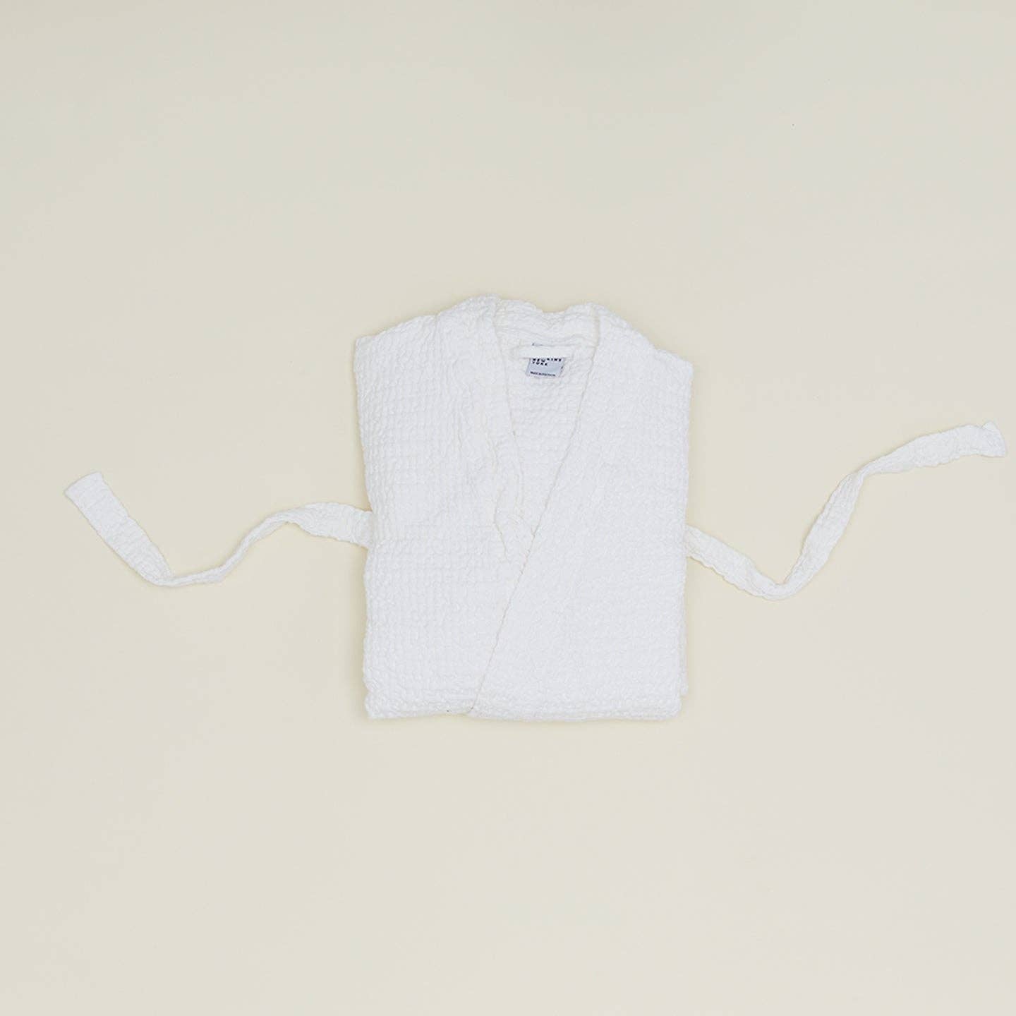 SIMPLE WAFFLE BATHROBE - WHITE