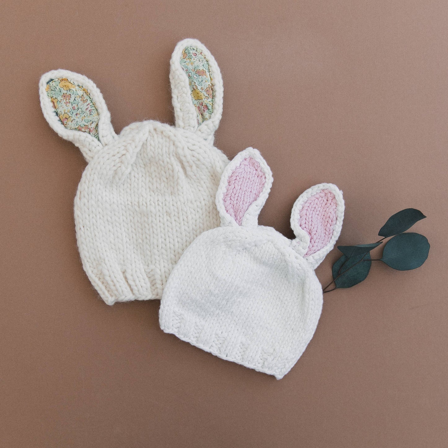 Bunny Hat, White Pink | Kids & Baby Beanie Spring Summer