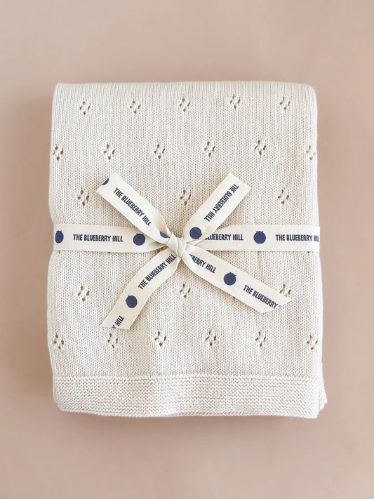 Heirloom Pique Blanket Cream Organic Cotton Baby Gift