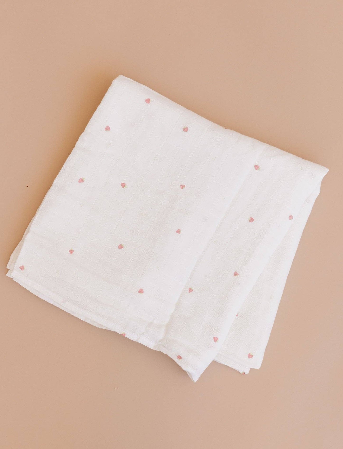 Swaddle Strawberry Baby Organic Muslin Blanket Girl Pink