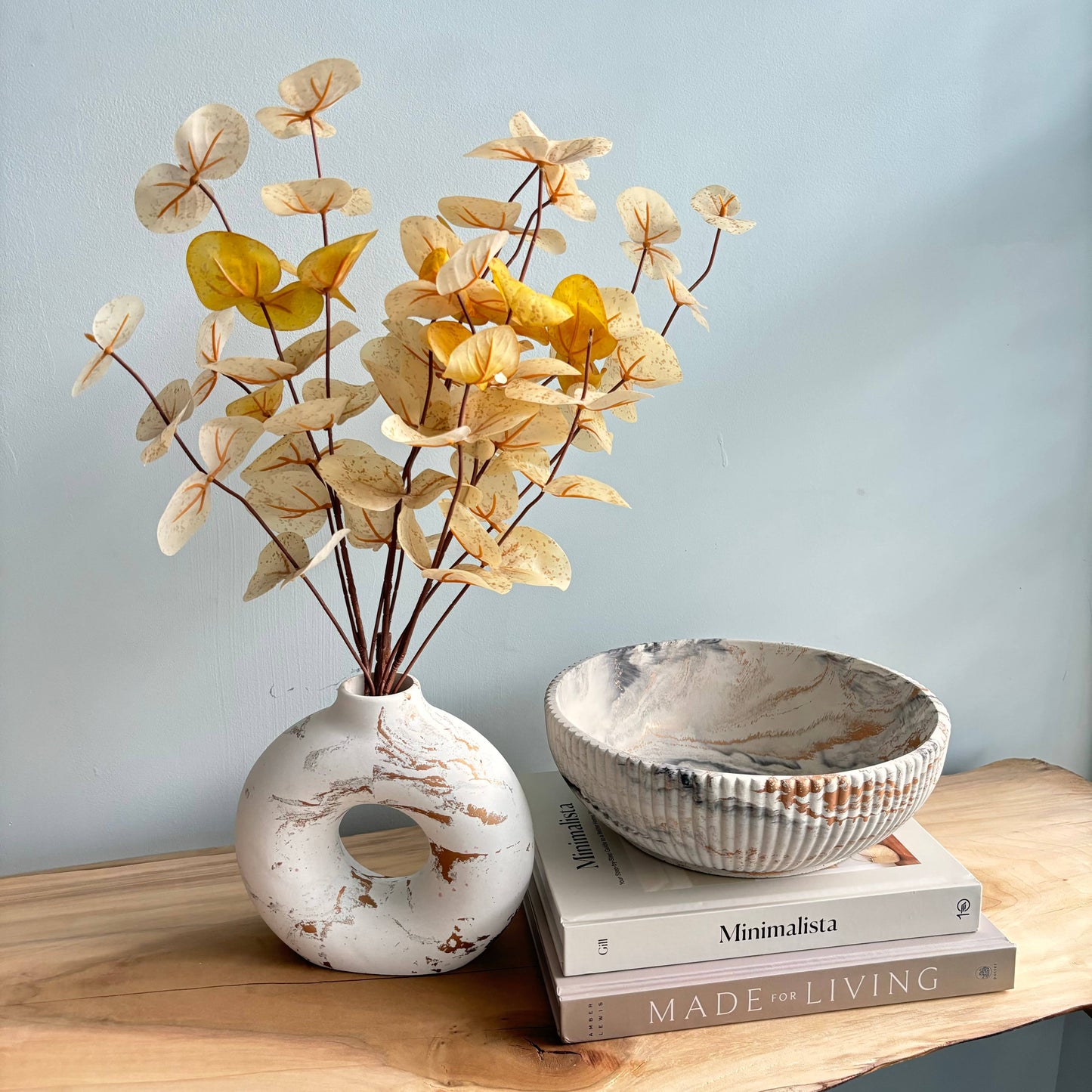 Fancy Concrete Donut Vase | Circular Hollow Vase
