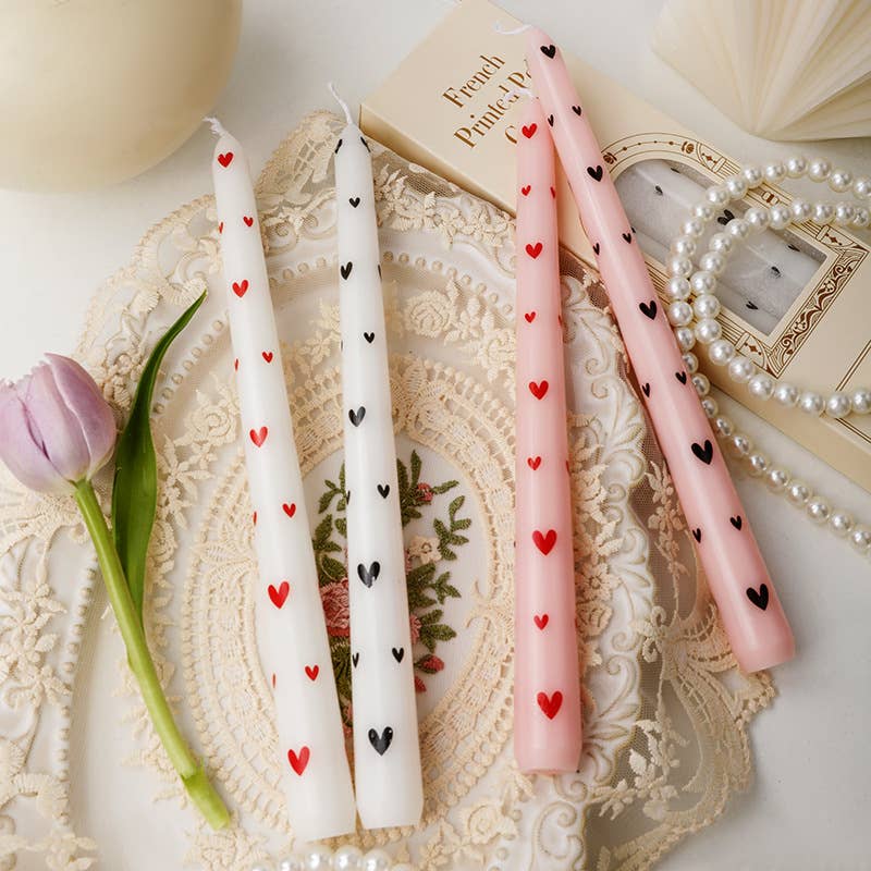 Valentine's Day Heart Pillar Candles