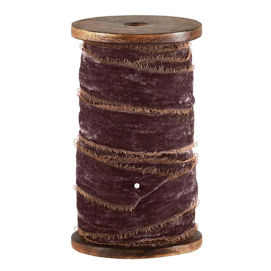 Frayed Velvet Spools - Light Brown