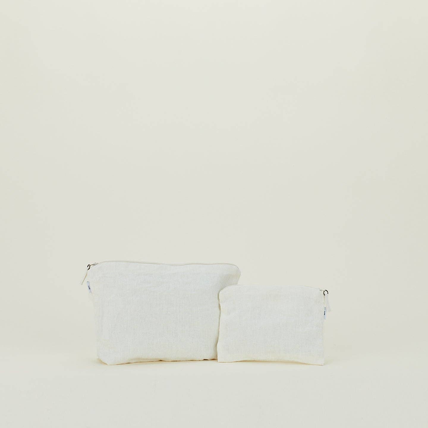 SIMPLE LINEN ZIPPER POUCHES - IVORY