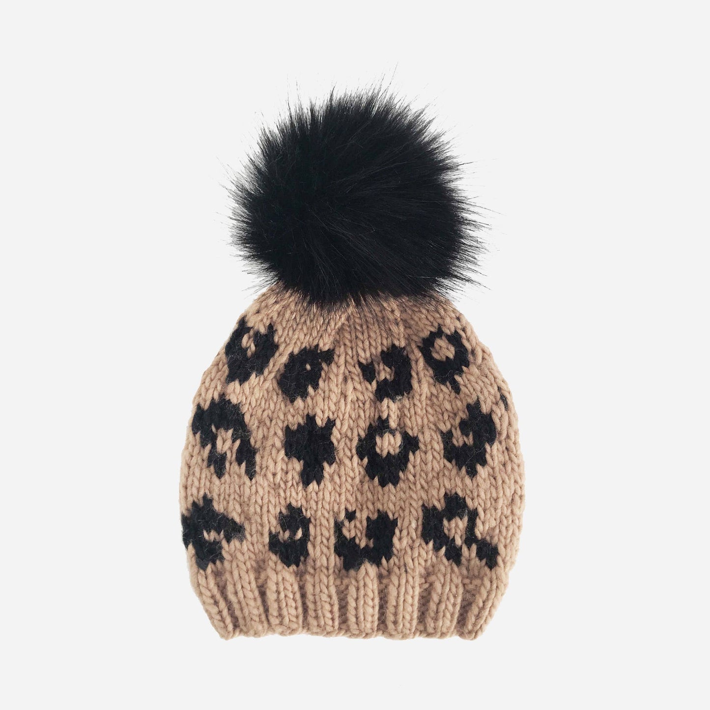 Cheetah Hat, Latte/Black | Hand Knit Kids & Baby