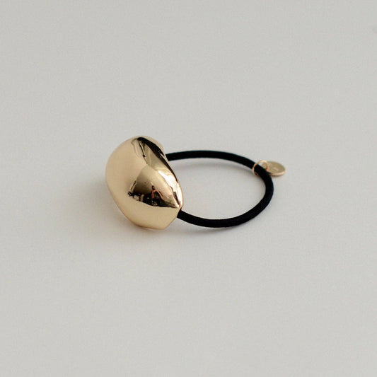 Bold Crescent Metal Cuff Hair Tie | Gold